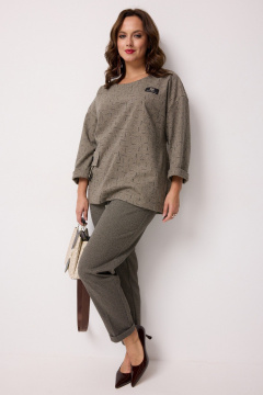 Блуза, брюки Твой имидж 2243 оливковый - фото 3