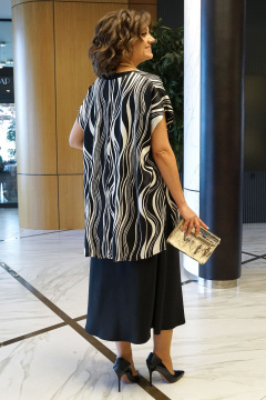 Блуза, платье Alani Collection 2434 черно-белый - фото 3