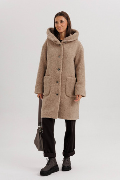 Пальто женское из искусственного меха Teddy bear с капюшоном Fantazia Mod 4946 - фото 3