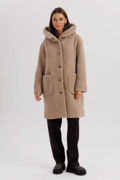 Пальто женское из искусственного меха Teddy bear с капюшоном Fantazia Mod 4946 - фото 1