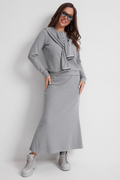 Джемпер, юбка Магия моды 2636 серый - фото 1