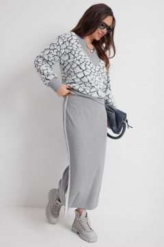 Джемпер, юбка Магия моды 2634 серый - фото 5