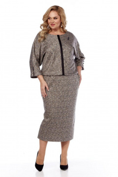 Платье СиБон 0349 серо-бежевый - фото 3