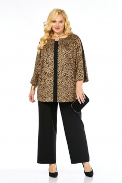 Брюки, джемпер СиБон 0372 леопард-черный - фото 1