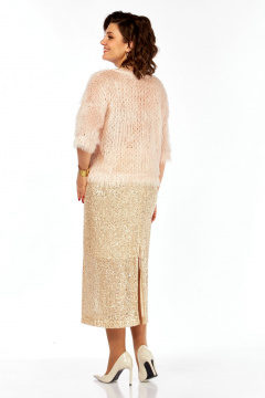Блуза, юбка Ольга Стиль Л-413 персик-бежевый - фото 4