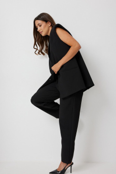 Зауженные брюки с поясом и складками T.N.D М341 черный - фото 3