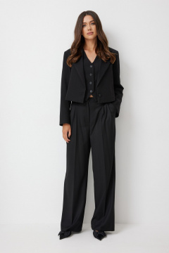 Широкие брюки с высокой посадкой и карманами T.N.D М330 черный - фото 4