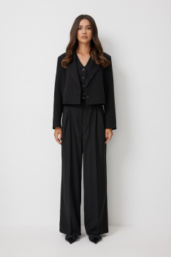 Широкие брюки с высокой посадкой и карманами T.N.D М330 черный - фото 1