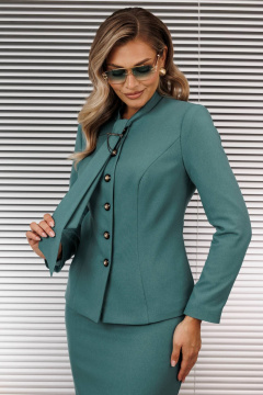 Жакет, юбка Мода Юрс 2925 зеленый - фото 3