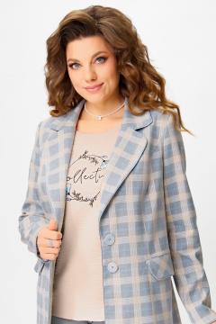 Блуза, брюки, жакет Fita 4114 бежево-серый - фото 3