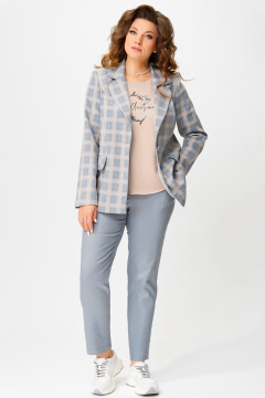 Блуза, брюки, жакет Fita 4114 бежево-серый - фото 1