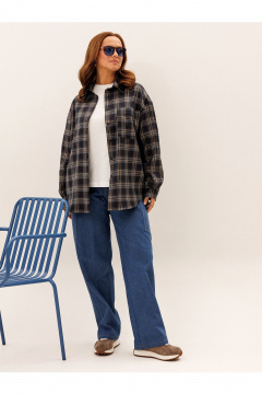 Брюки, рубашка Liona Style 955 клетка-синий - фото 5