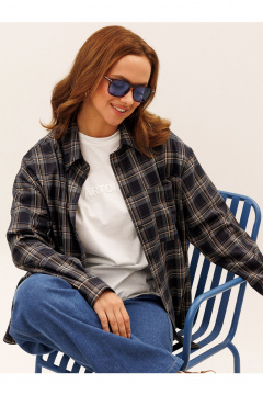 Брюки, рубашка Liona Style 955 клетка-синий - фото 3