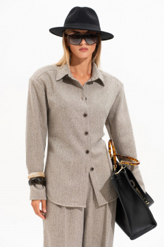 Блуза SILVERSPICE S-7524 серо-бежевый - фото 3