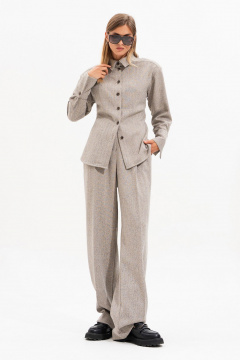 Блуза SILVERSPICE S-7524 серо-бежевый - фото 1