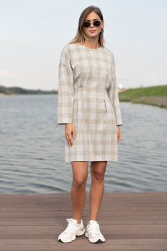 Платье SILVERSPICE S-5536 клетка_серо-голубой - фото 2