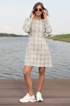 Платье SILVERSPICE S-5536 клетка_серо-голубой - фото 1
