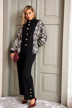 Блуза, брюки AGATTI 5832 черно-белый - фото 5