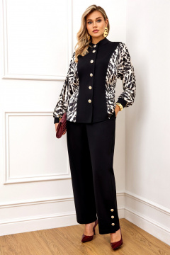 Блуза, брюки AGATTI 5832 черно-белый - фото 4
