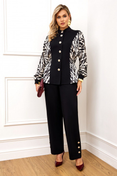 Блуза, брюки AGATTI 5832 черно-белый - фото 1