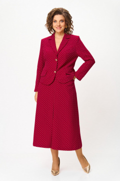 Жакет, юбка Svetlana-Style 2140 бордовый_горох - фото 4