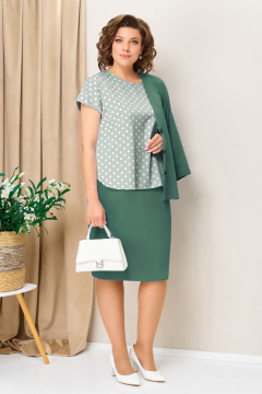 Блуза, жакет, юбка VOLNA 1428 хвойно-зеленый - фото 2