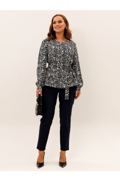 Блуза Liona Style 957 темно-синий_белый - фото 2