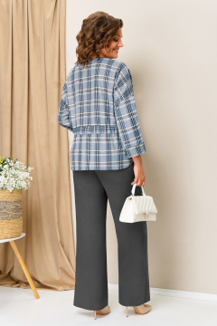 Блуза, брюки, жакет VOLNA 1431 сине-графитовый - фото 4