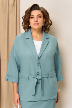 Блуза, жакет, юбка VOLNA 1432 бирюзовый - фото 2