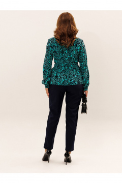 Блуза, брюки Liona Style 958 темно-синий_бирюза - фото 5