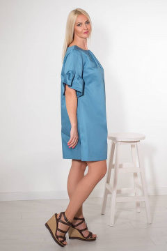 Летний комбинезон из хлопка с шортами и вальками Avila 0805 голубой - фото 2