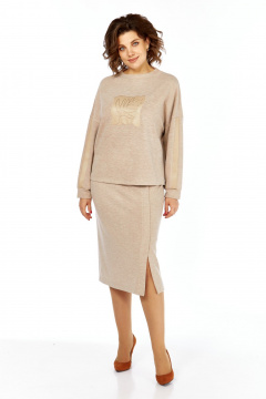 Джемпер, юбка БагираАнТа 1063 бежевый - фото 1