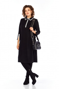 Платье Ольга Стиль С-971 черный-белый - фото 4