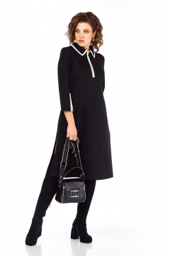 Платье Ольга Стиль С-971 черный-белый - фото 5