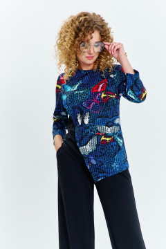 Брюки, джемпер Euromoda 626 черный/мультиколор - фото 2