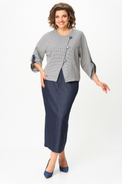Жакет, юбка Michel chic 1422/1 темно-синий_клетка - фото 2
