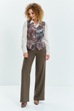 Брюки, жилет Euromoda 628 хаки/мультиколор - фото 1
