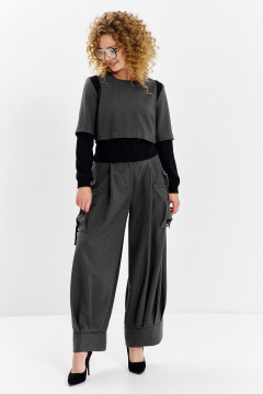 Брюки, джемпер Euromoda 632 серый/черный - фото 4