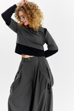 Брюки, джемпер Euromoda 632 серый/черный - фото 2