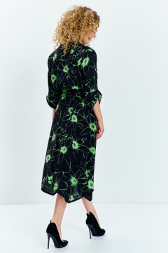 Платье Euromoda 633 черный/зеленый_принт - фото 2