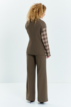 Брюки, жакет Euromoda 635 хаки+клетка - фото 4
