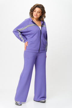 Костюм спортивный брюки худи больших размеров Michel chic 1356/2 лаванда - фото 3