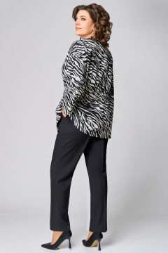 Брюки, жакет, топ Мишель стиль 1100-2 черно-молочный - фото 3