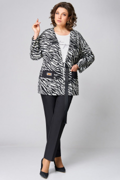 Брюки, жакет, топ Мишель стиль 1100-2 черно-молочный - фото 2