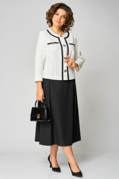 Жакет, юбка Мишель стиль 1323 бело-черный - фото 4