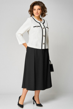 Жакет, юбка Мишель стиль 1323 бело-черный - фото 3