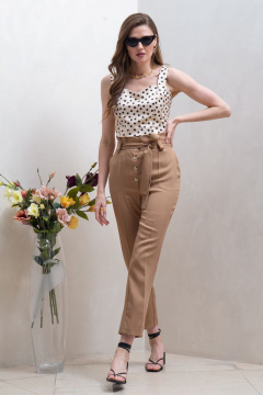 Классические укороченные брюки из текстиля Condra 14050 медный - фото 1