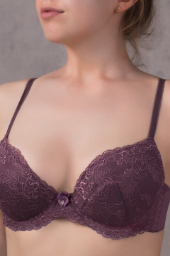Бюстгальтер эластичное кружева и трикотаж для ежедневной носки Verally 2034-3 крокус - фото 1
