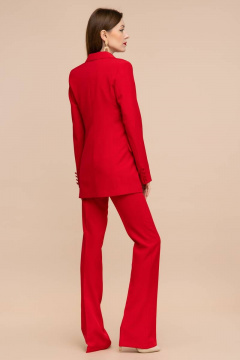 Костюм тройка двубортный жакет и клеш брюки Domna 16069 красный - фото 5