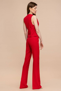 Костюм тройка двубортный жакет и клеш брюки Domna 16069 красный - фото 4
